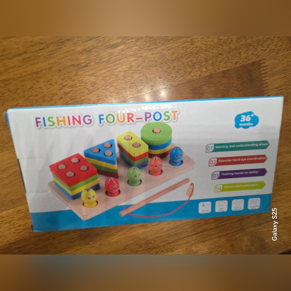 Fishing Four-Post Wooden Learning Toy
